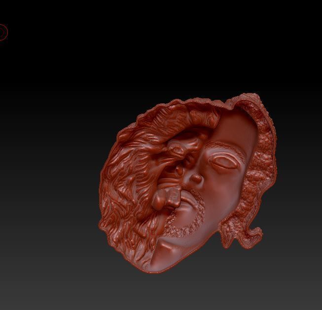  pendant half face and tige 3D print model_10