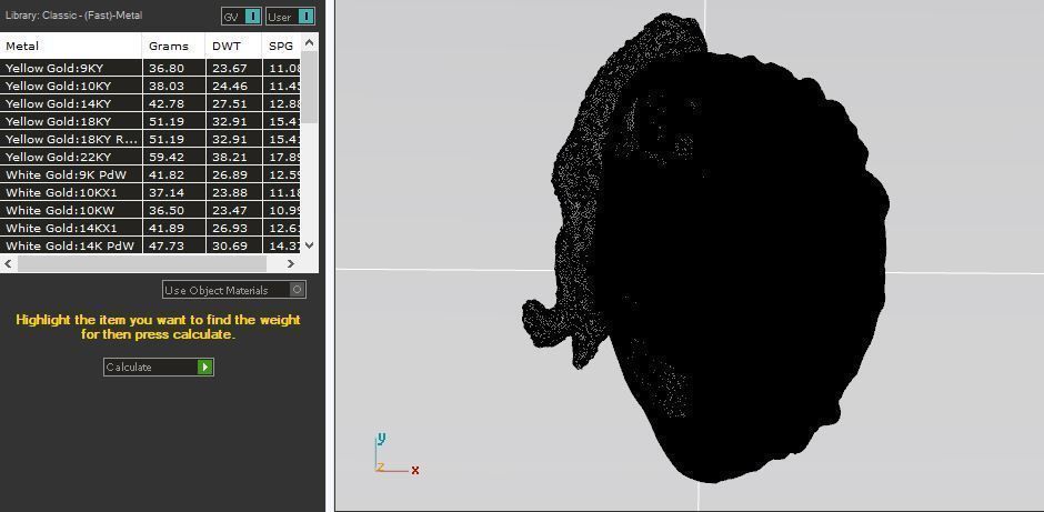  pendant half face and tige 3D print model_3