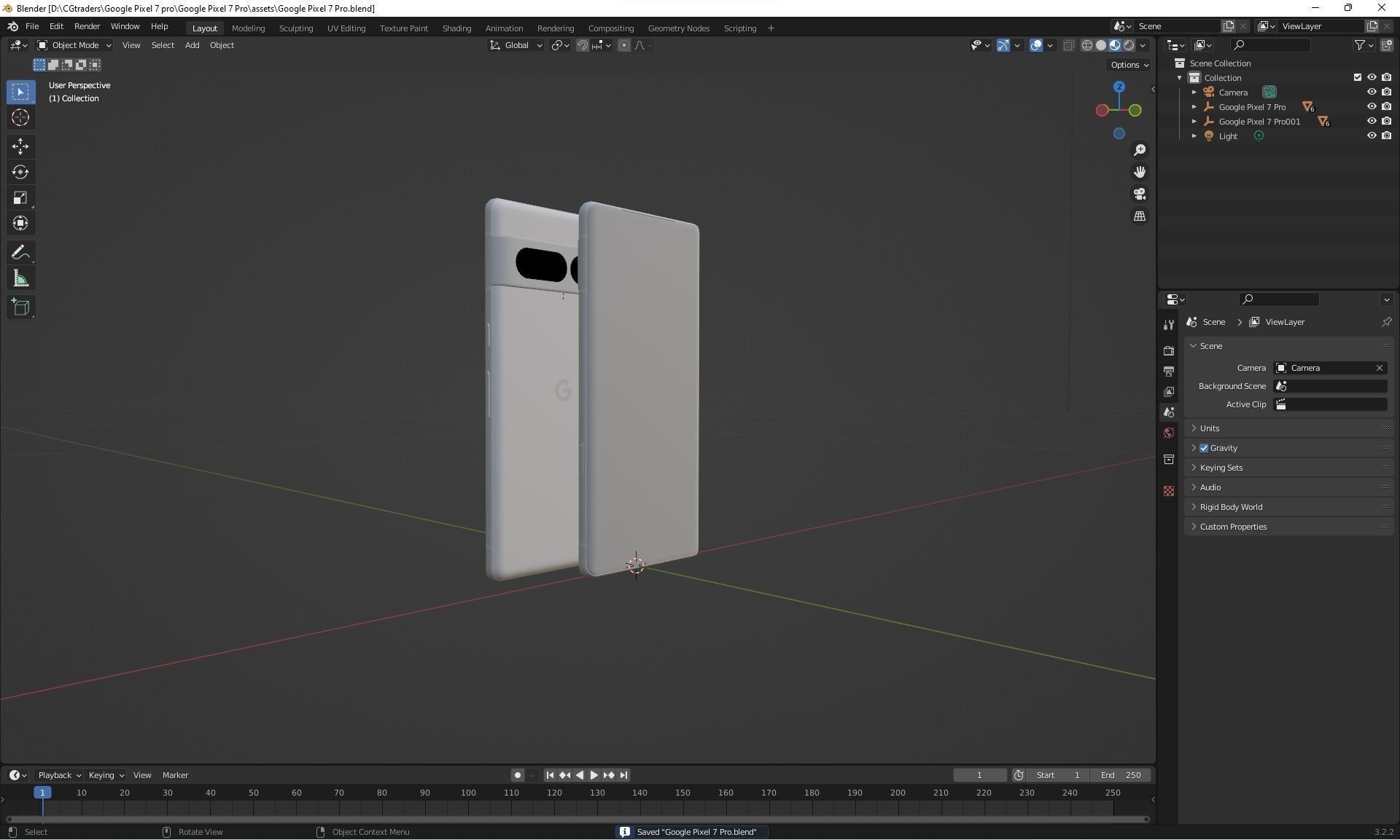 Google Pixel 7 Pro  Low-poly 3D model_26