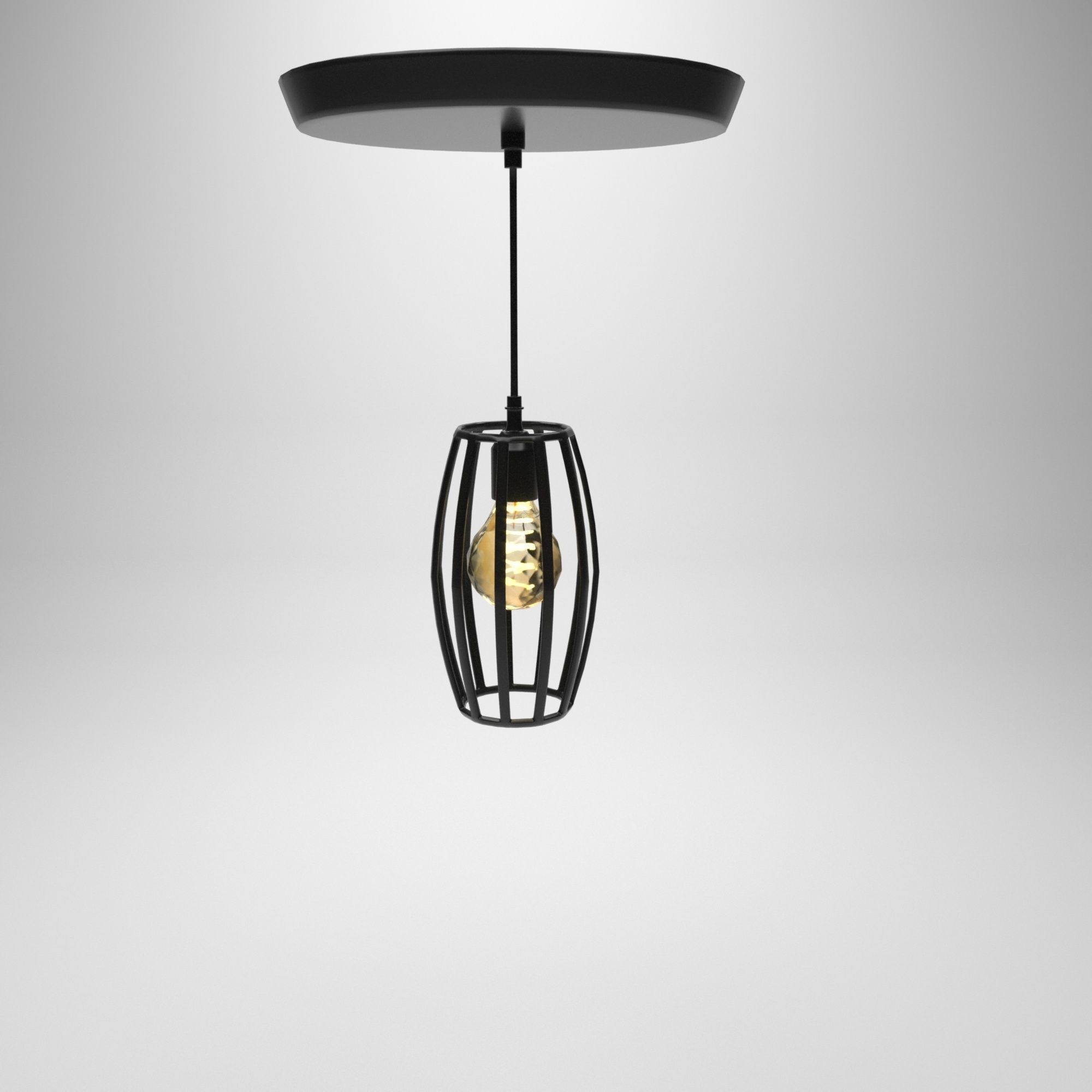hi tech lamp Low-poly 3D model_2