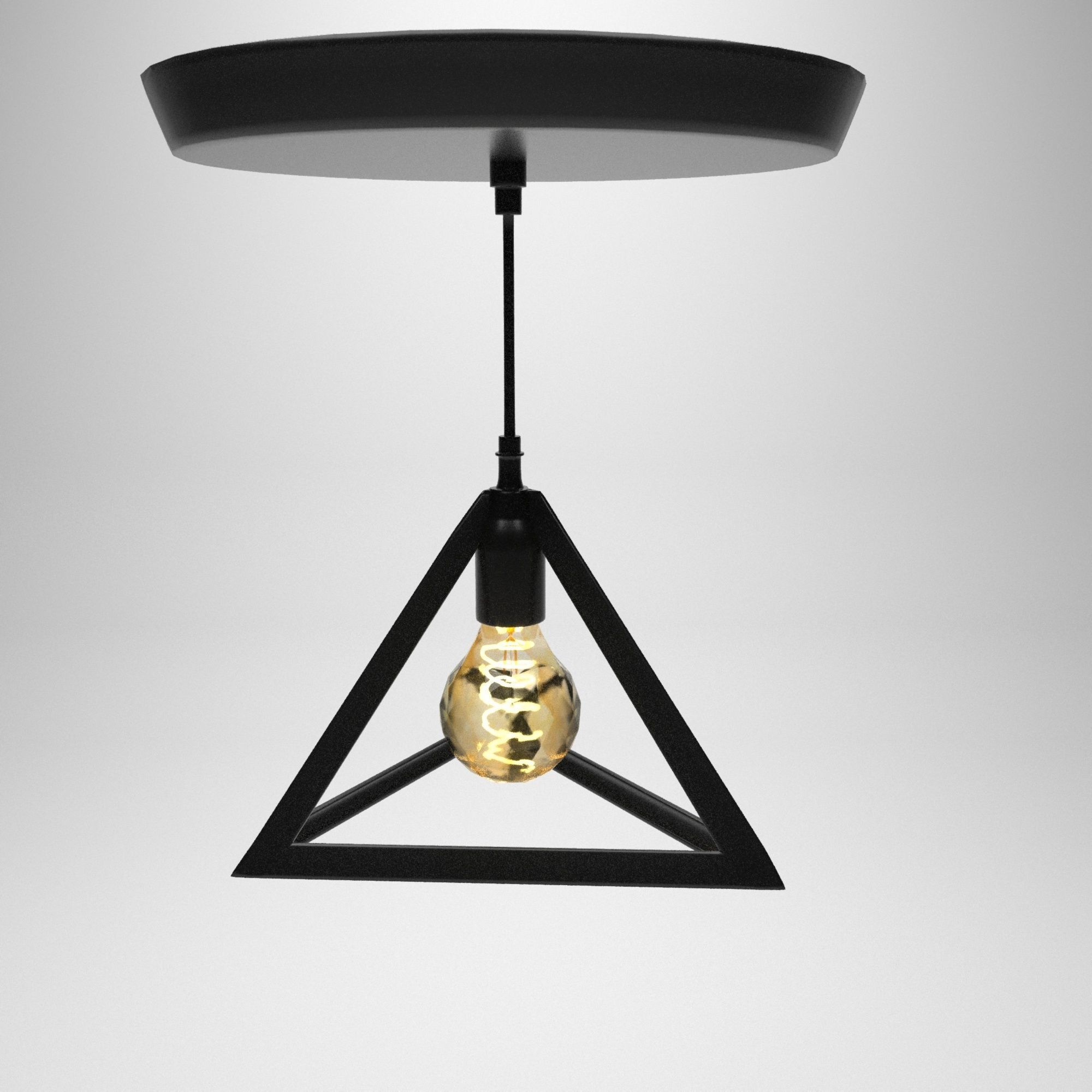 hi tech lamp Low-poly 3D model_4