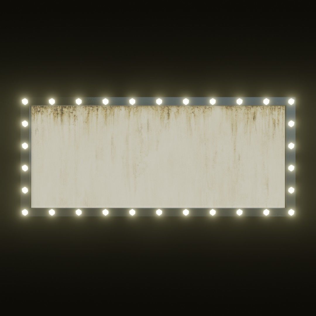 Billboards empty metal sign Low-poly 3D model_4