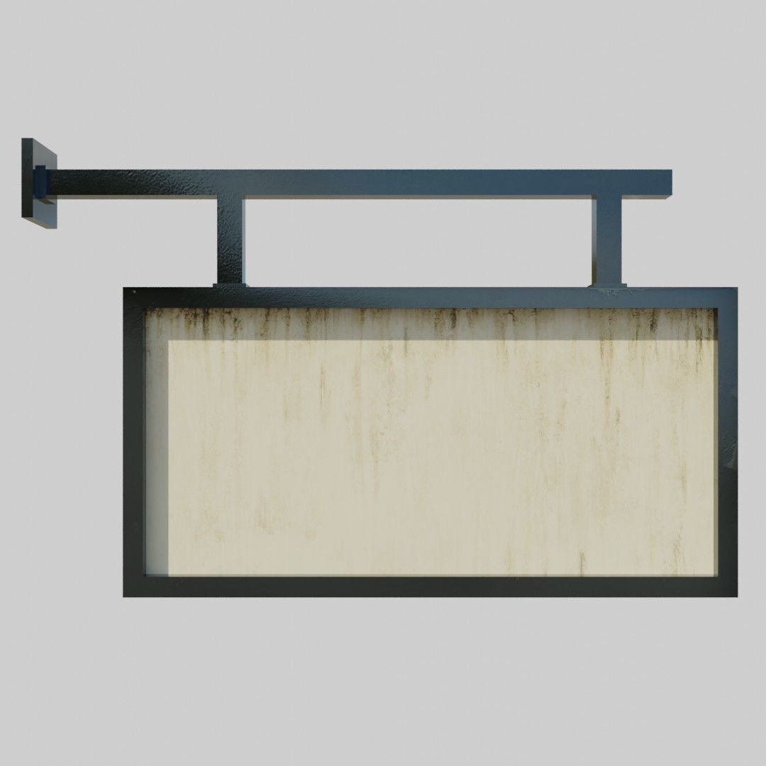 Billboards empty metal sign Low-poly 3D model_5