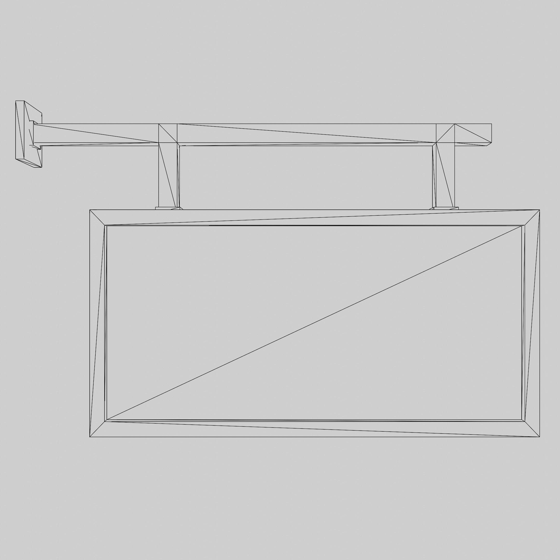 Billboards empty metal sign Low-poly 3D model_12