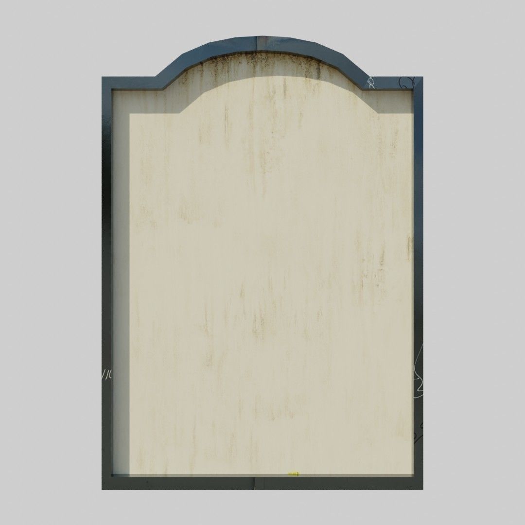 Billboards empty metal sign Low-poly 3D model_7