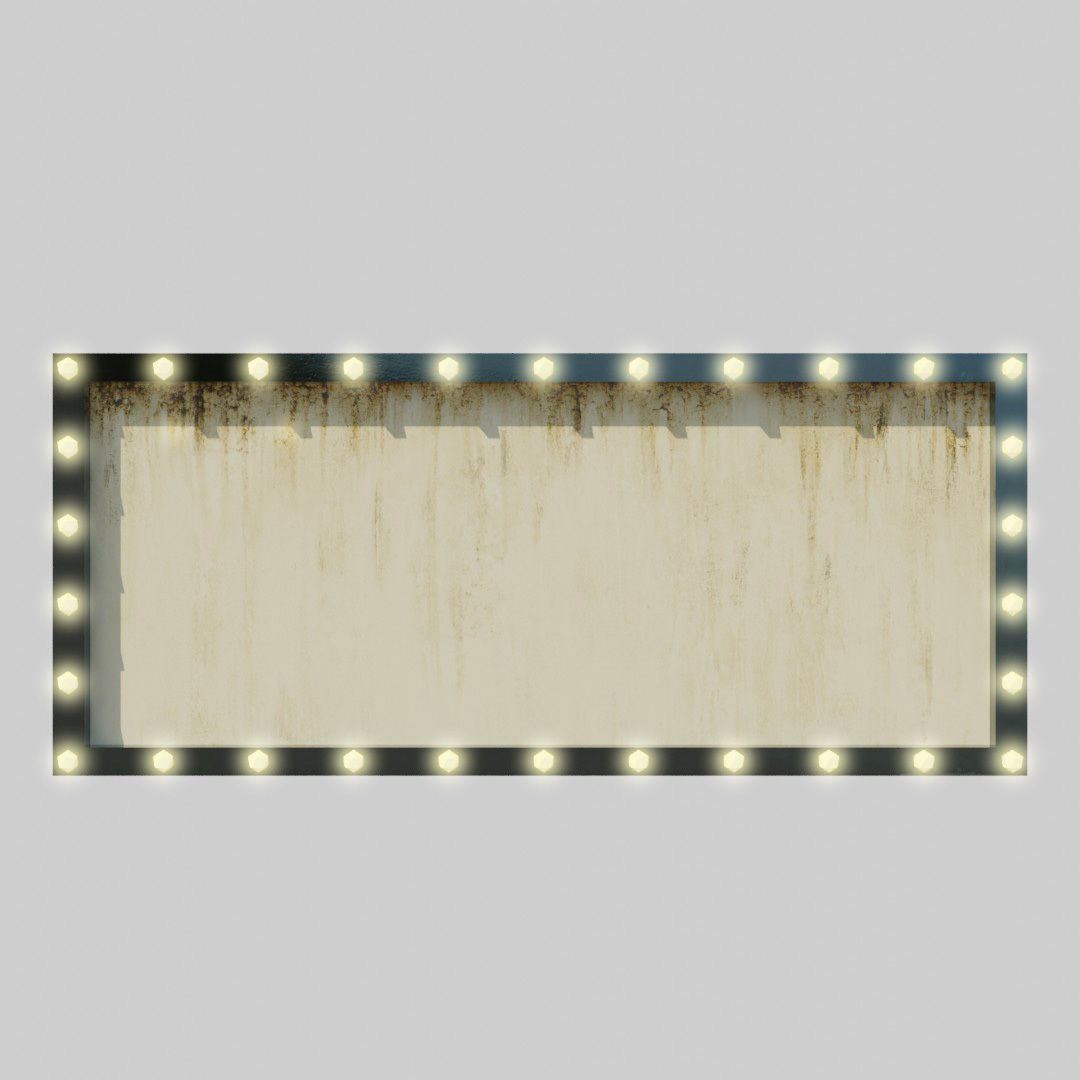 Billboards empty metal sign Low-poly 3D model_10