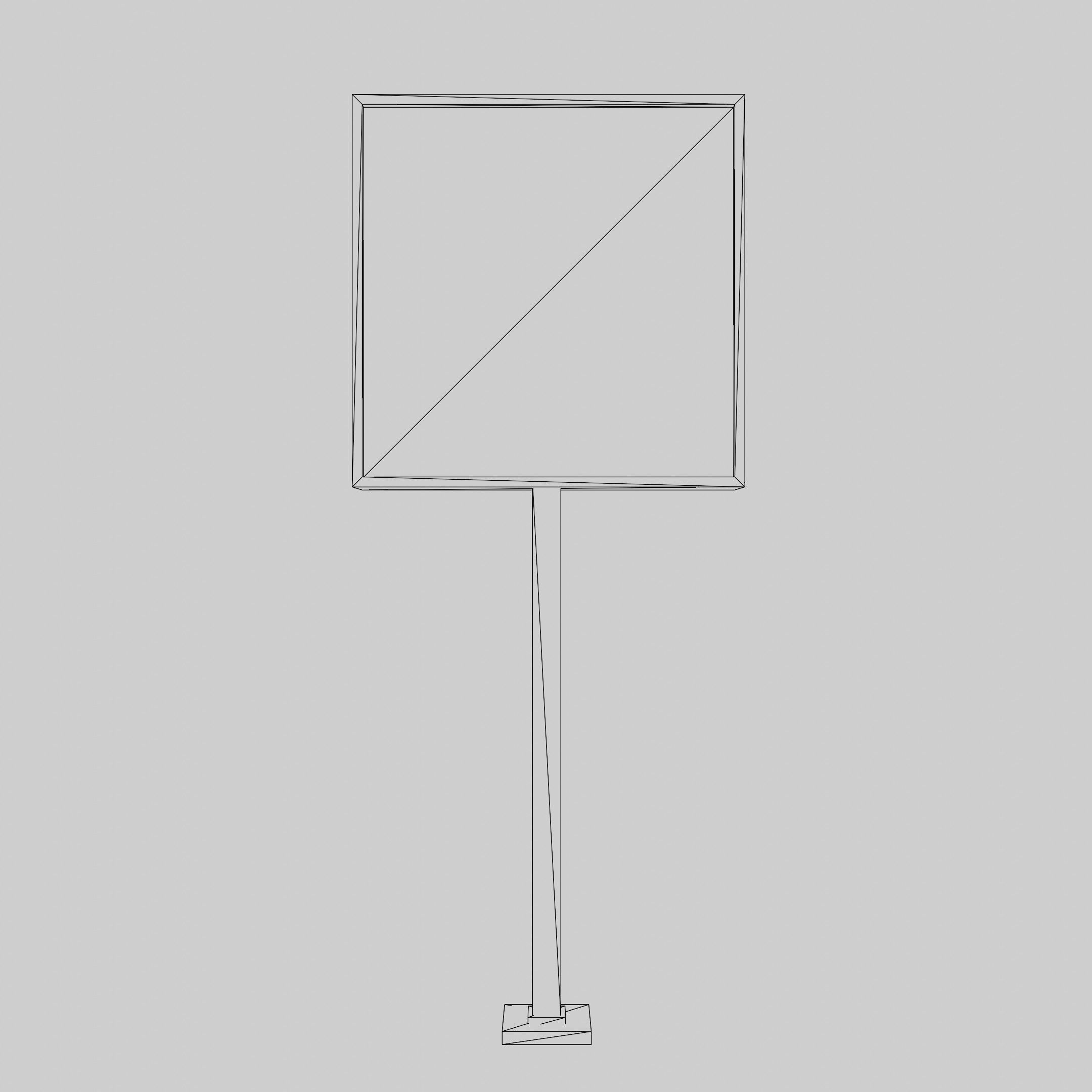 Billboards empty metal sign Low-poly 3D model_13