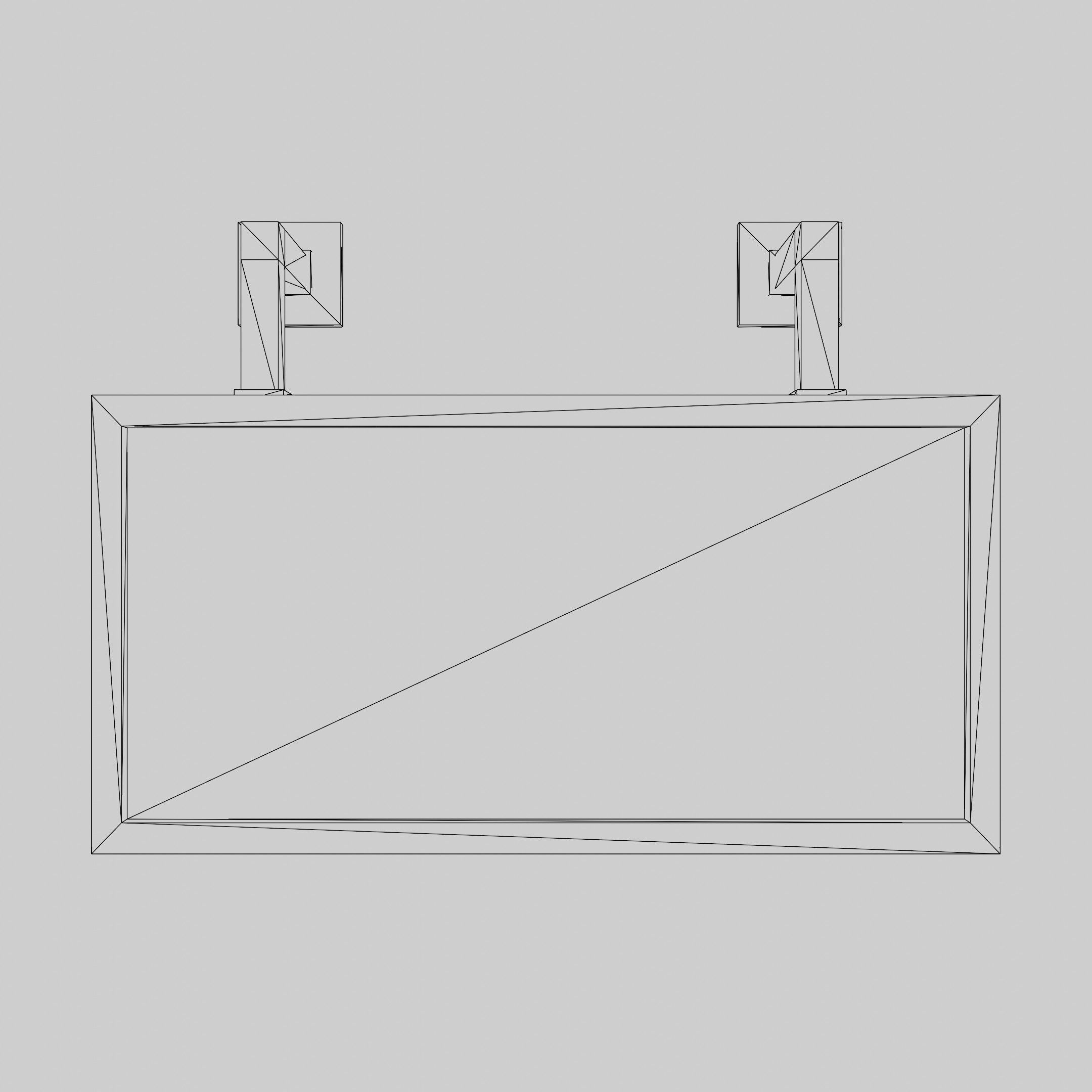 Billboards empty metal sign Low-poly 3D model_15