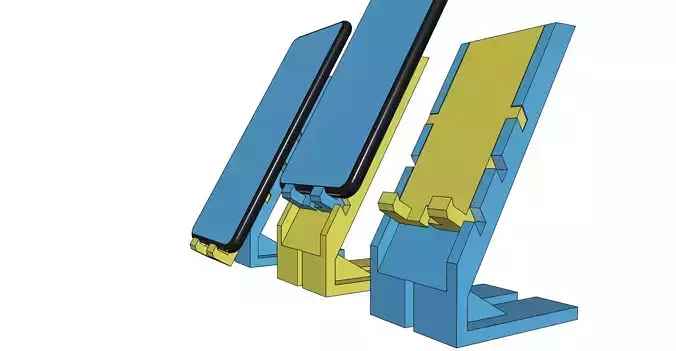 Cellphone holder stand adjustable easy print 3D print model
