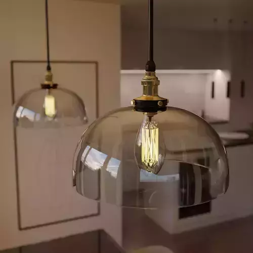 Industrial Style Glass Pendant