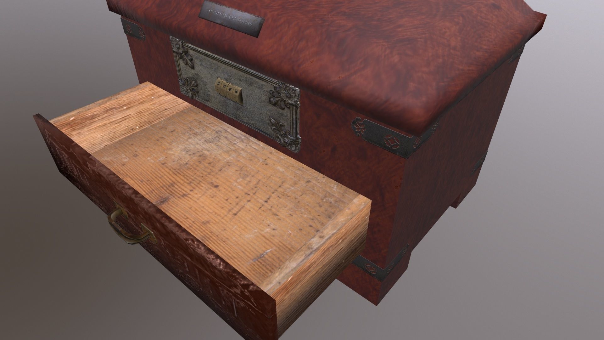 Puzzle box Low-poly 3D model_5