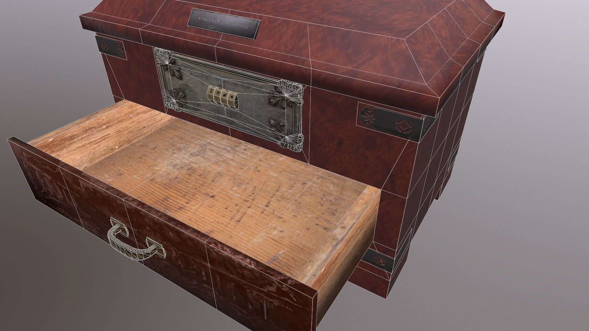 Puzzle box Low-poly 3D model_6