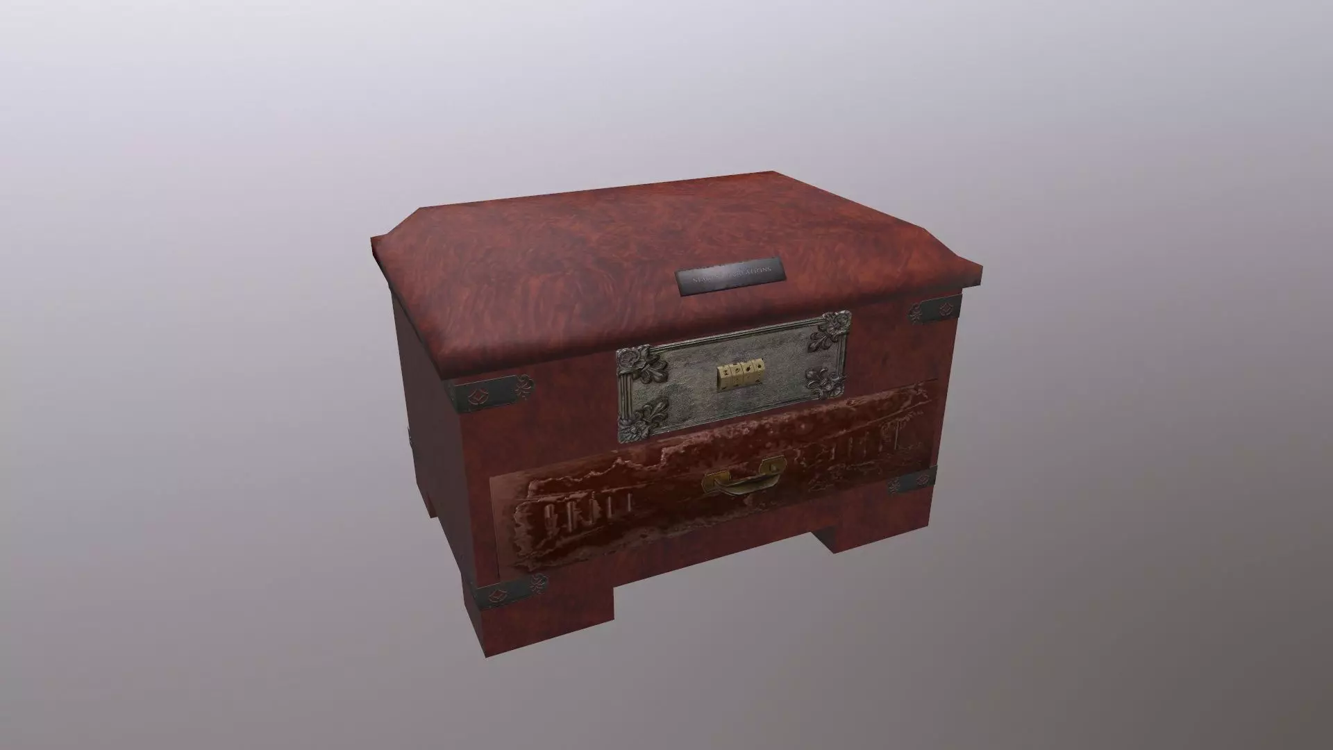 Puzzle box Low-poly 3D model_0