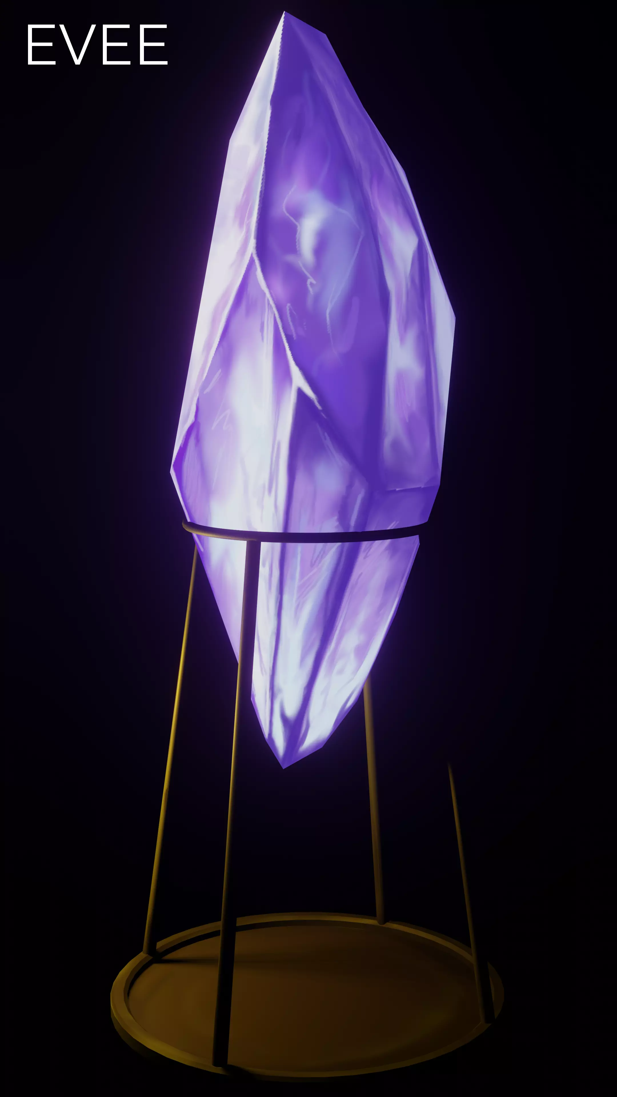 Runic glowing Crystal Low-poly 3D model