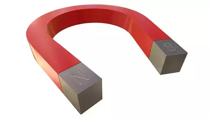 Horseshoe Magnet 3D Model PBR AR VR Low-poly 3D model