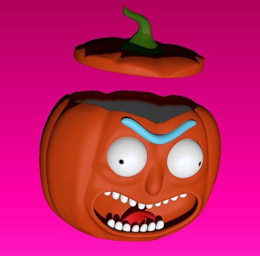 Pumpkin Rick - Candy Bowl 3D print model_5