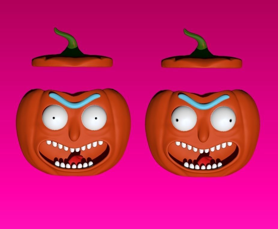 Pumpkin Rick - Candy Bowl 3D print model_4