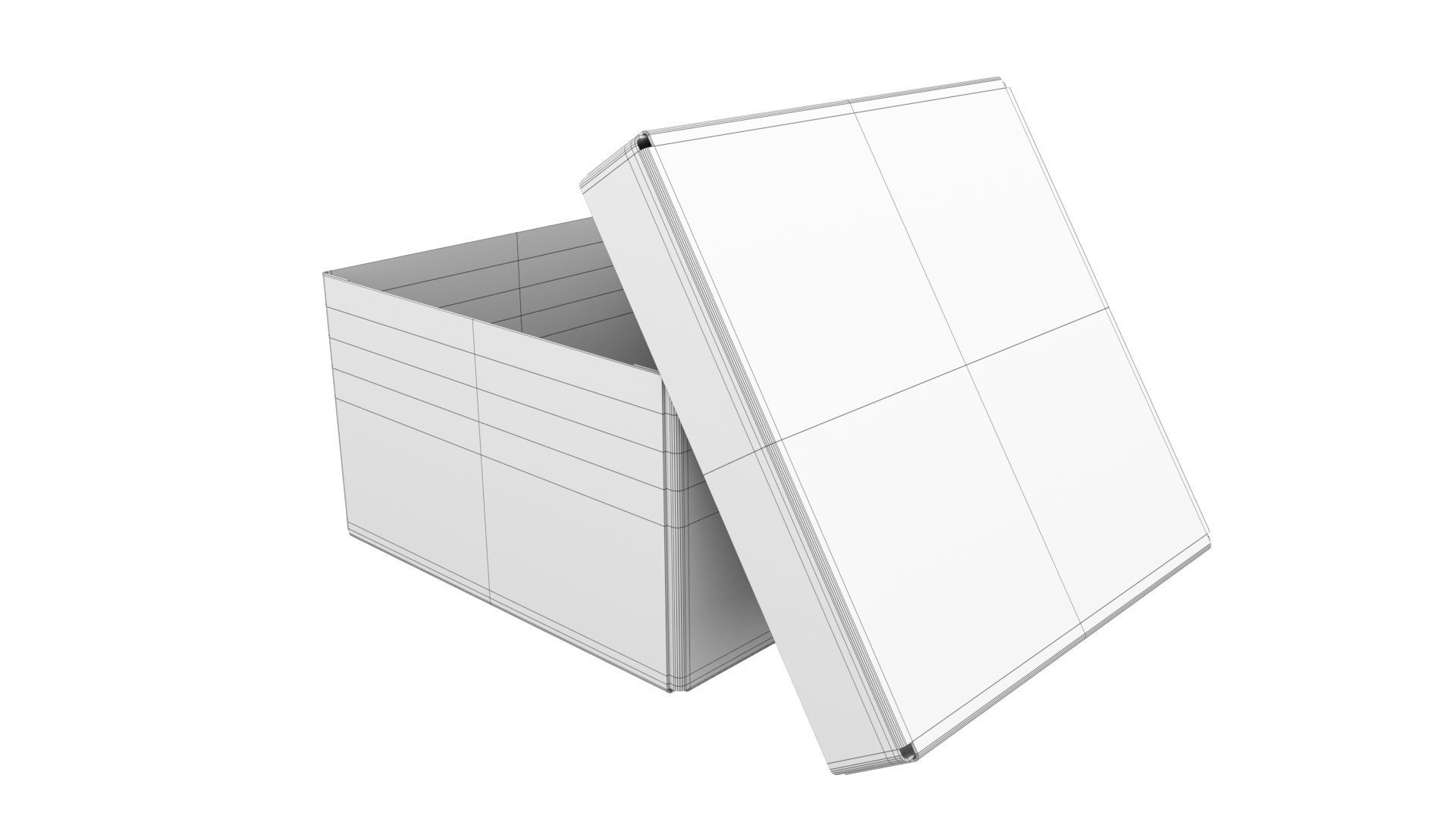 Cardboard box black 07 Low-poly 3D model_13