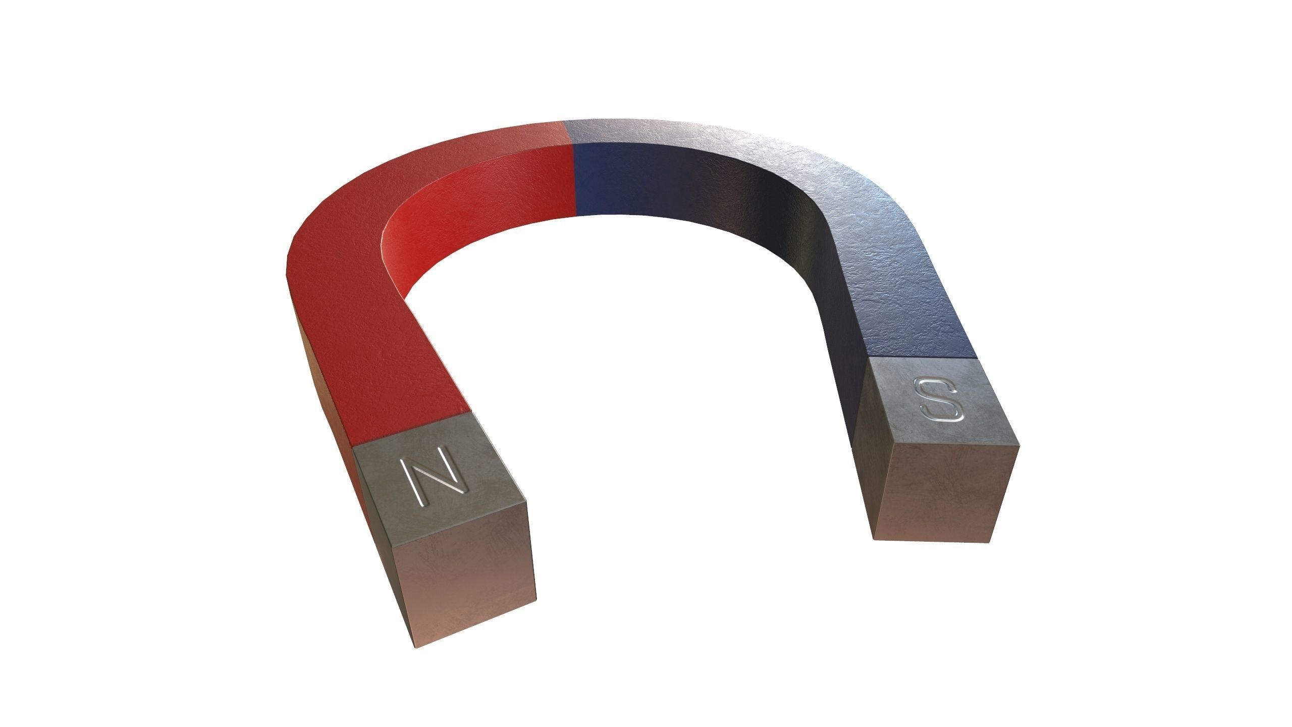 Horseshoe Magnet 3D Model PBR AR VR Low-poly 3D model_7