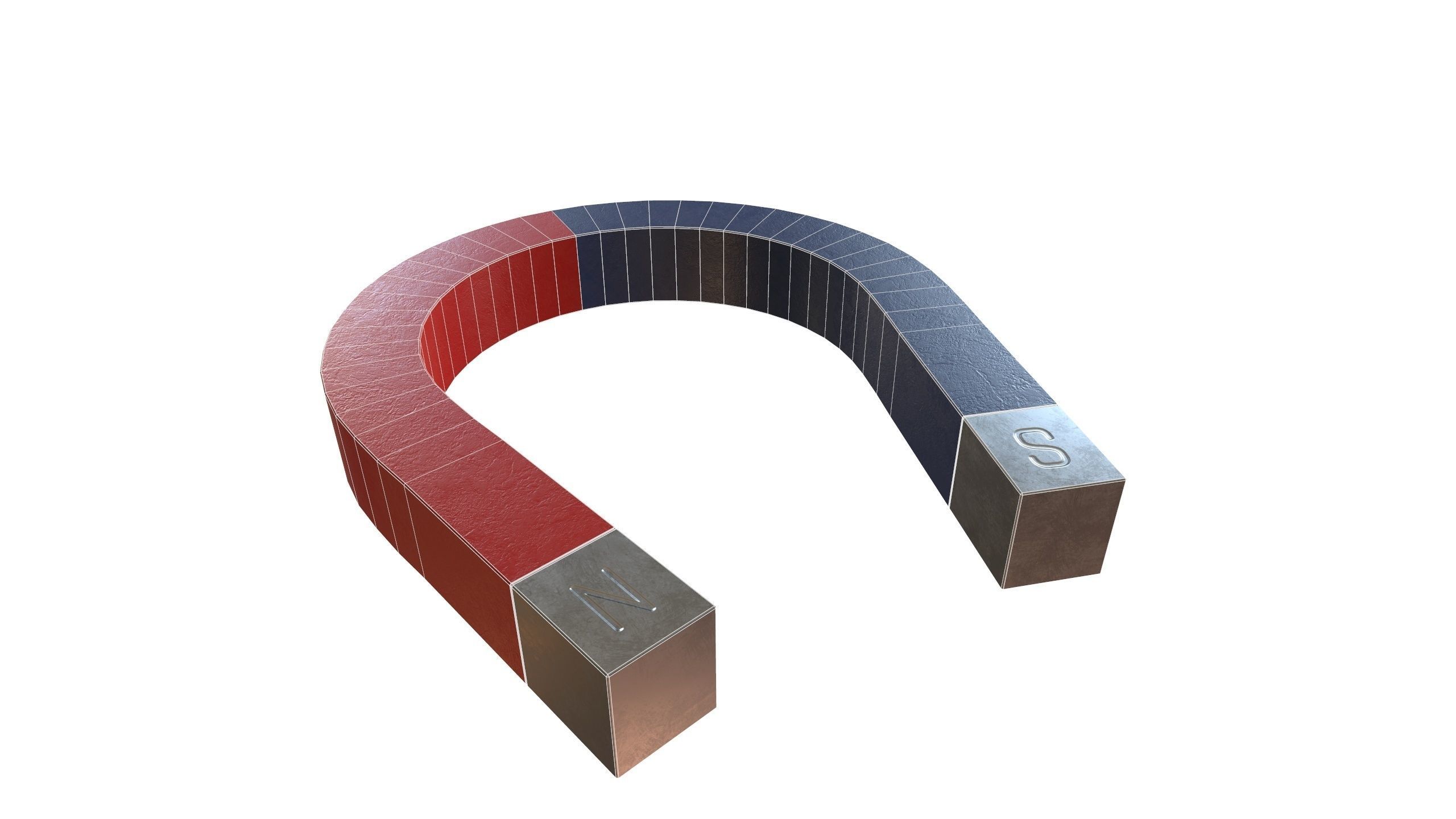 Horseshoe Magnet 3D Model PBR AR VR Low-poly 3D model_10