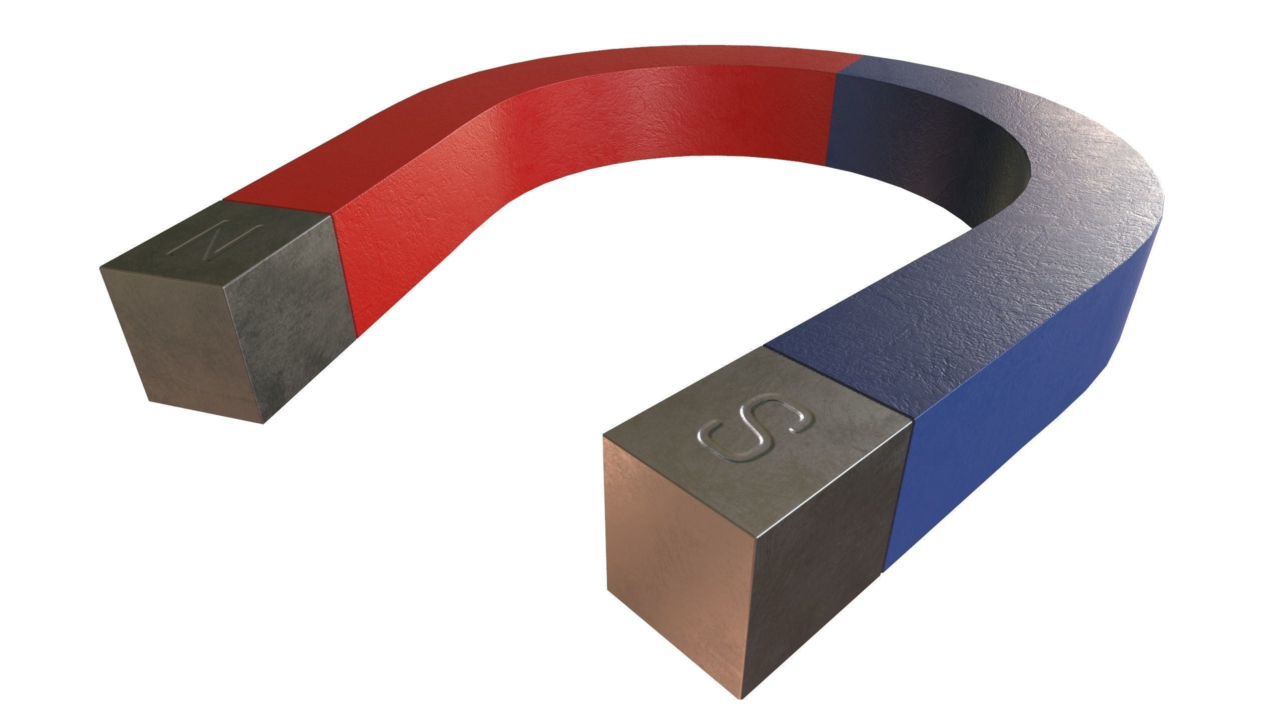 Horseshoe Magnet 3D Model PBR AR VR Low-poly 3D model_3