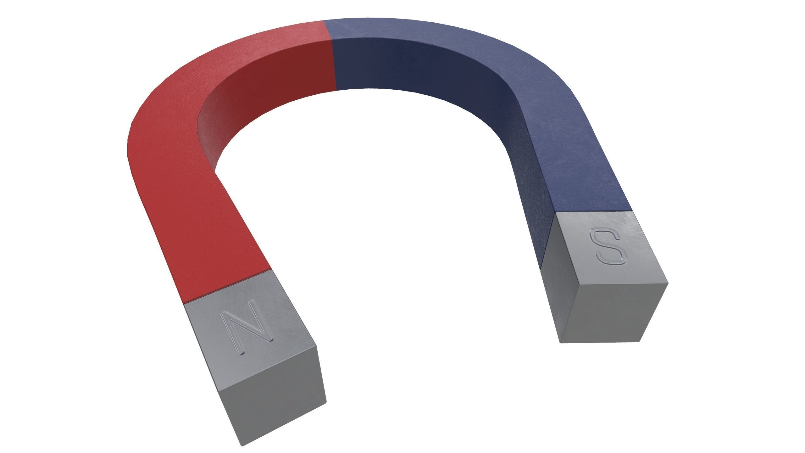 Horseshoe Magnet 3D Model PBR AR VR Low-poly 3D model_2