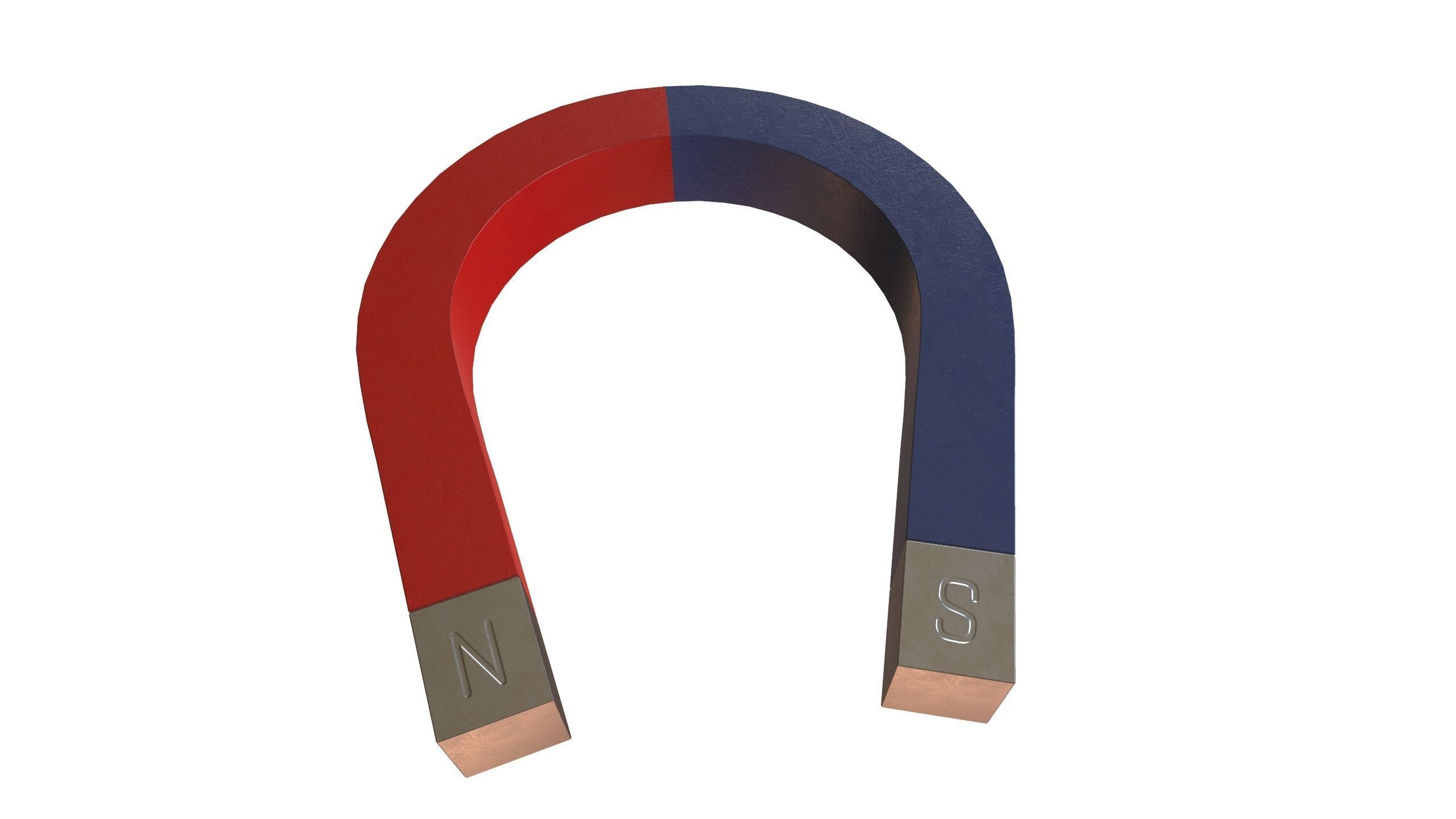 Horseshoe Magnet 3D Model PBR AR VR Low-poly 3D model_9