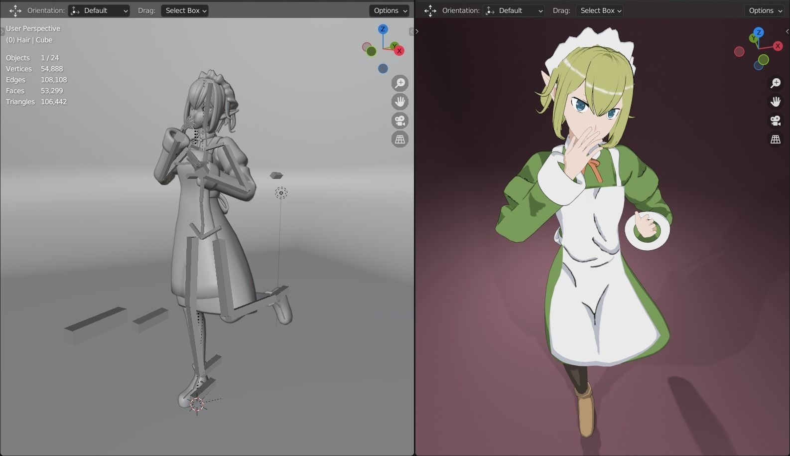 Anime Model Ryuu Lion Midle-poly for render Low-poly 3D model_9