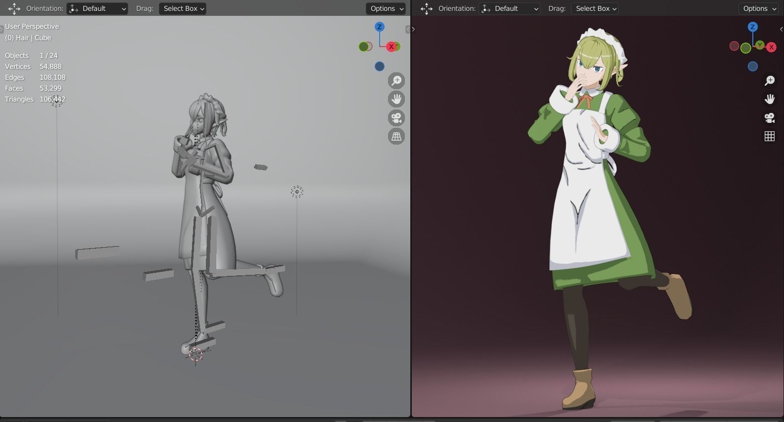 Anime Model Ryuu Lion Midle-poly for render Low-poly 3D model_3