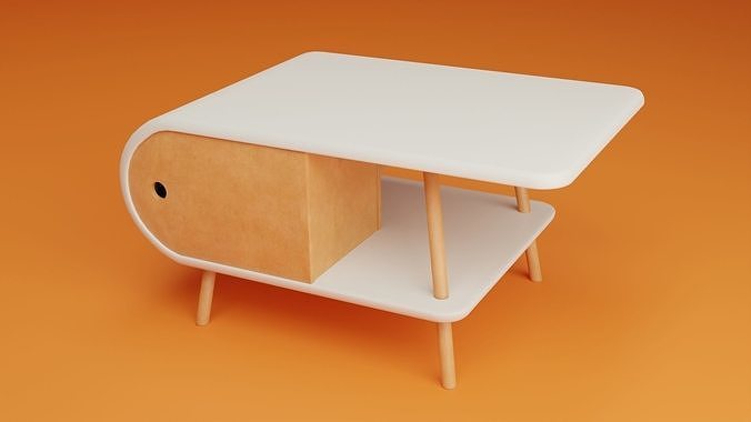low poly coffee table Low-poly 3D model