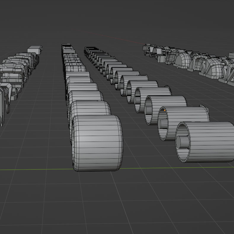 Lowpoly Scifi Vehicle Truck KitBash Low-poly 3D model_7