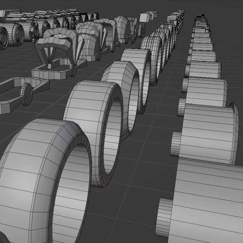 Lowpoly Scifi Vehicle Truck KitBash Low-poly 3D model_17