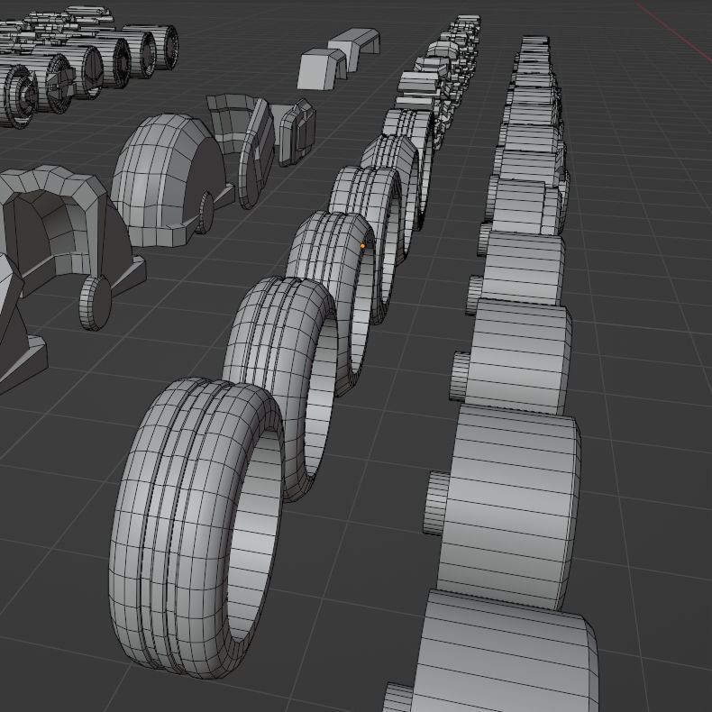 Lowpoly Scifi Vehicle Truck KitBash Low-poly 3D model_18