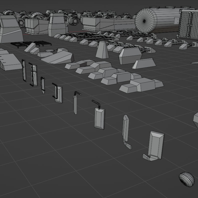 Lowpoly Scifi Vehicle Truck KitBash Low-poly 3D model_12