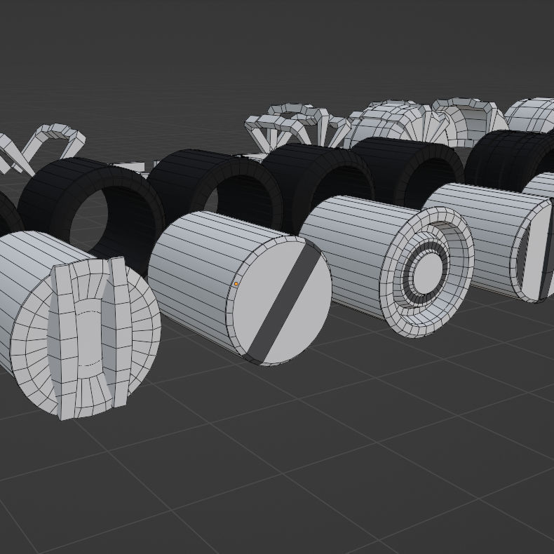 Lowpoly Scifi Vehicle Truck KitBash Low-poly 3D model_6