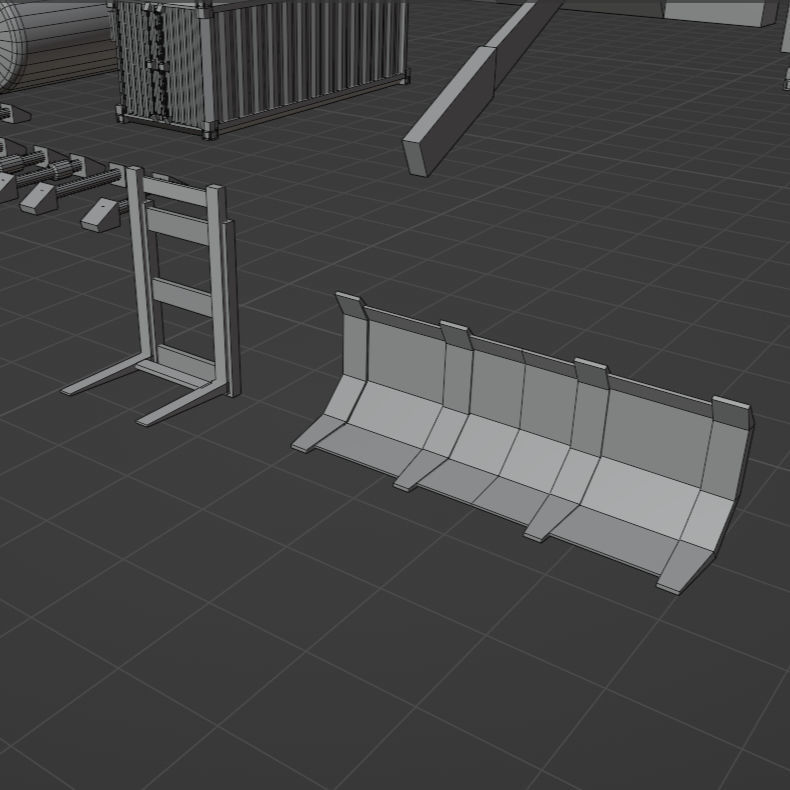 Lowpoly Scifi Vehicle Truck KitBash Low-poly 3D model_11