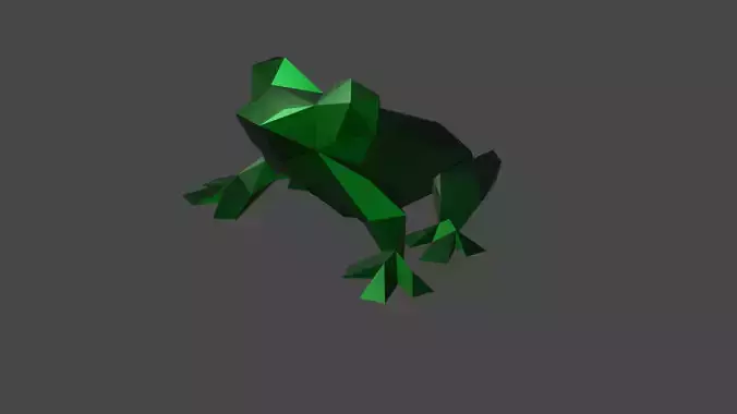 low poly frog polygonal