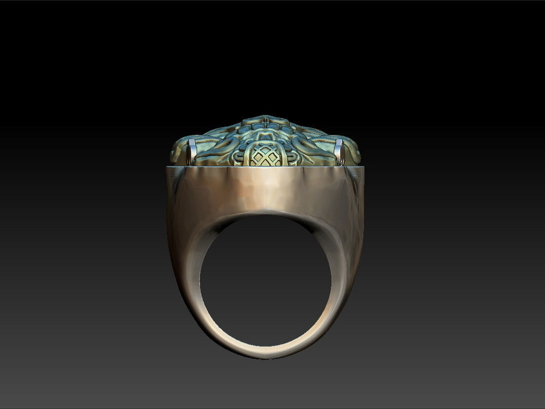 Skull bone ring 3D print model_5