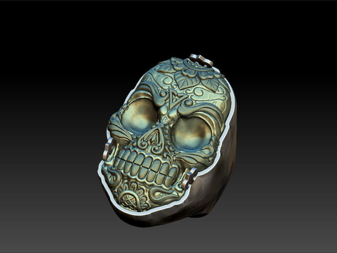 Skull bone ring 3D print model_6