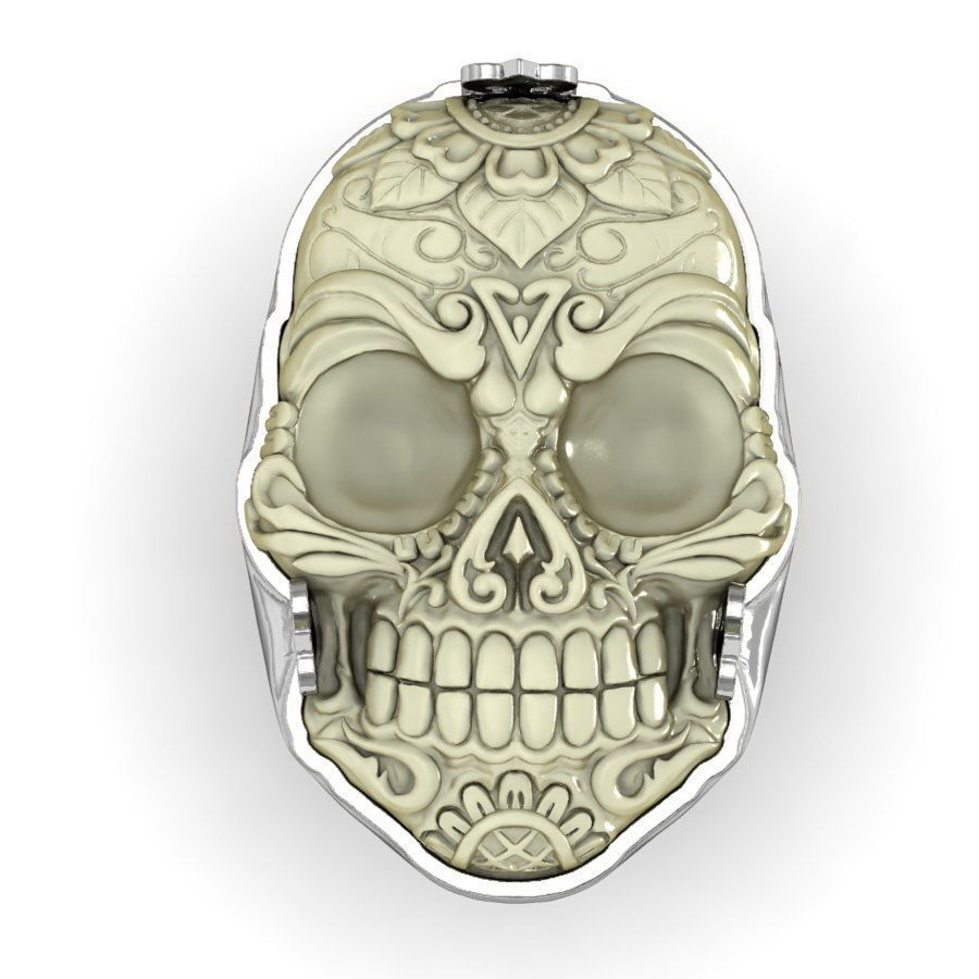 Skull bone ring 3D print model_3