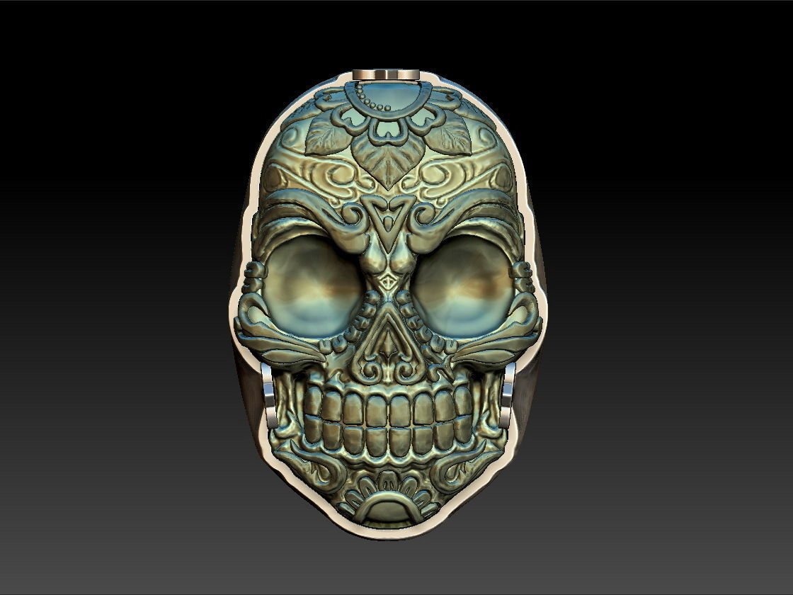 Skull bone ring 3D print model_9