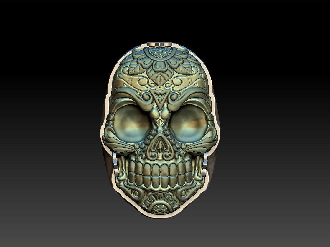 Skull bone ring 3D print model_1