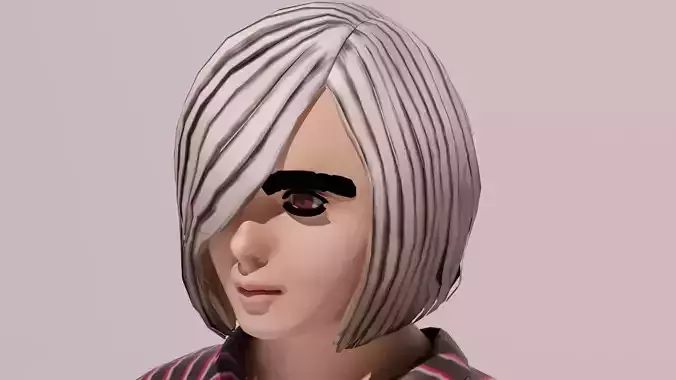 3d model female woman in shirt and skirt