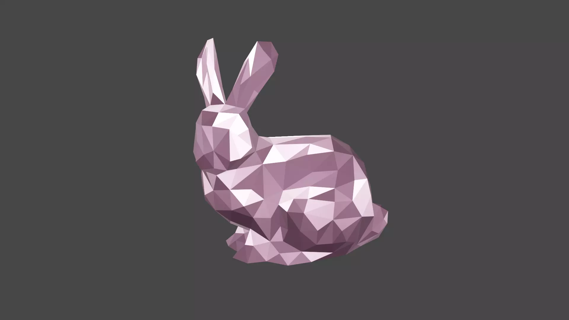 low poly rabbit polygonal 3D print model