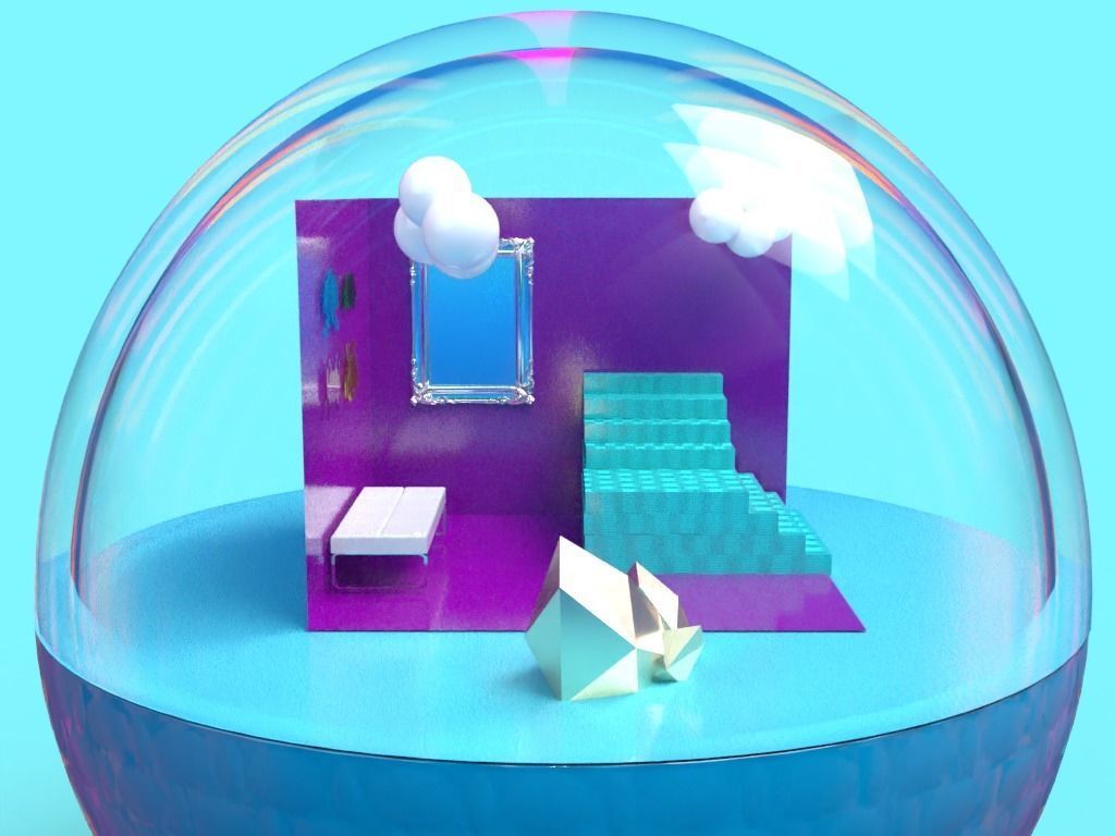 glassy home 3D model_2