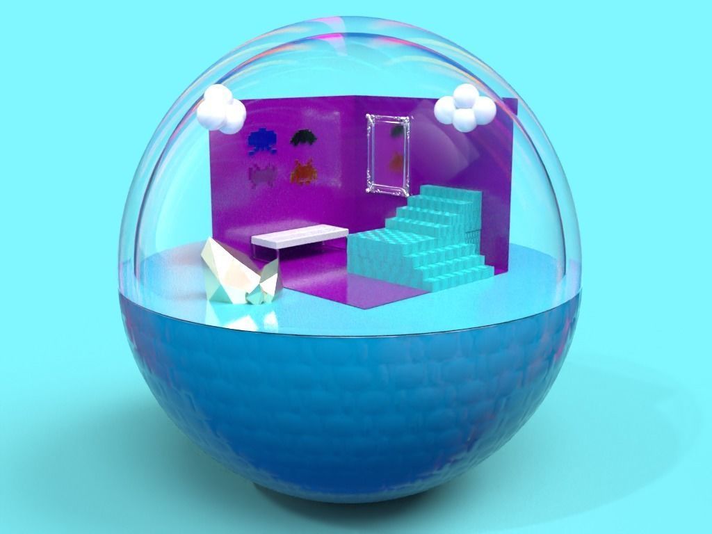 glassy home 3D model_1