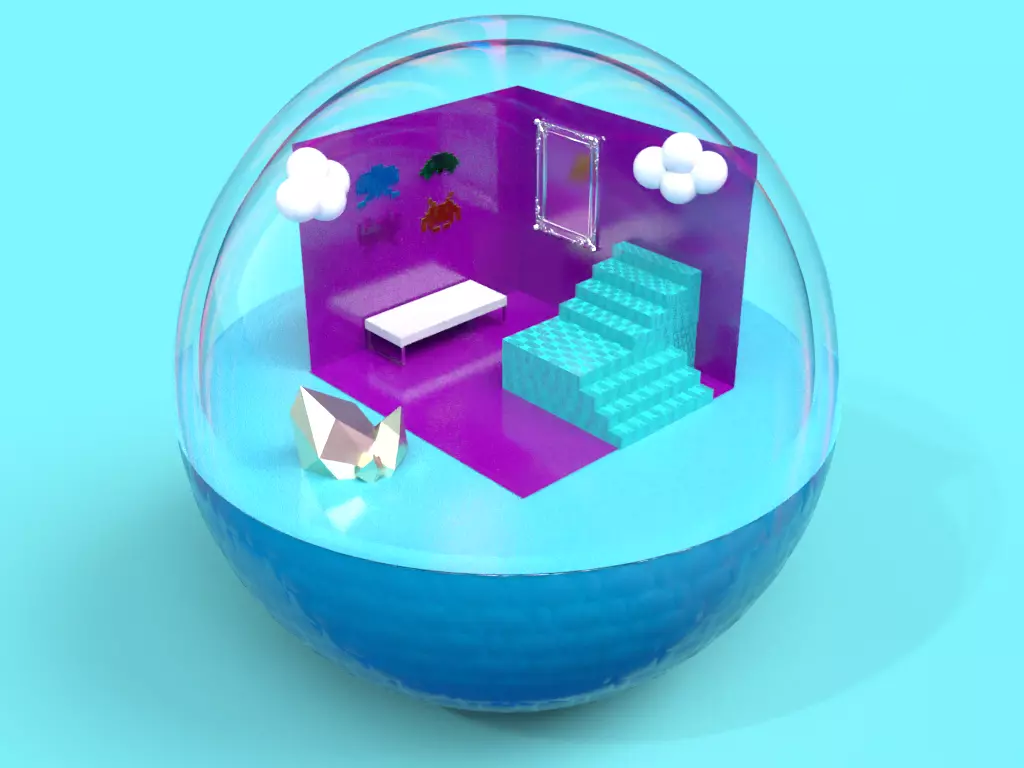 glassy home 3D model_0