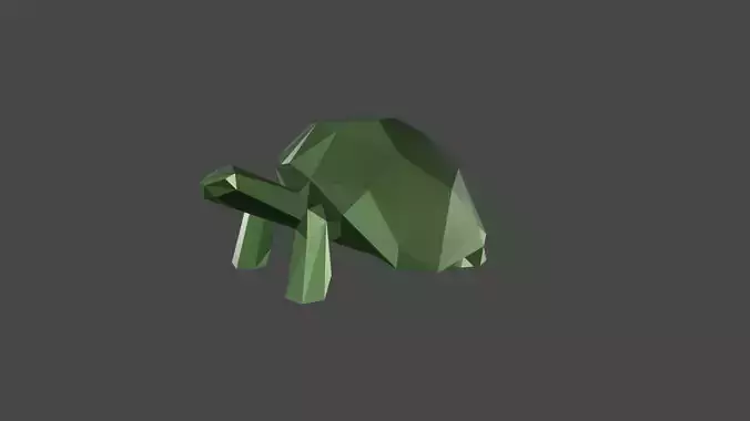 low poly turtle polygonal 3D print model