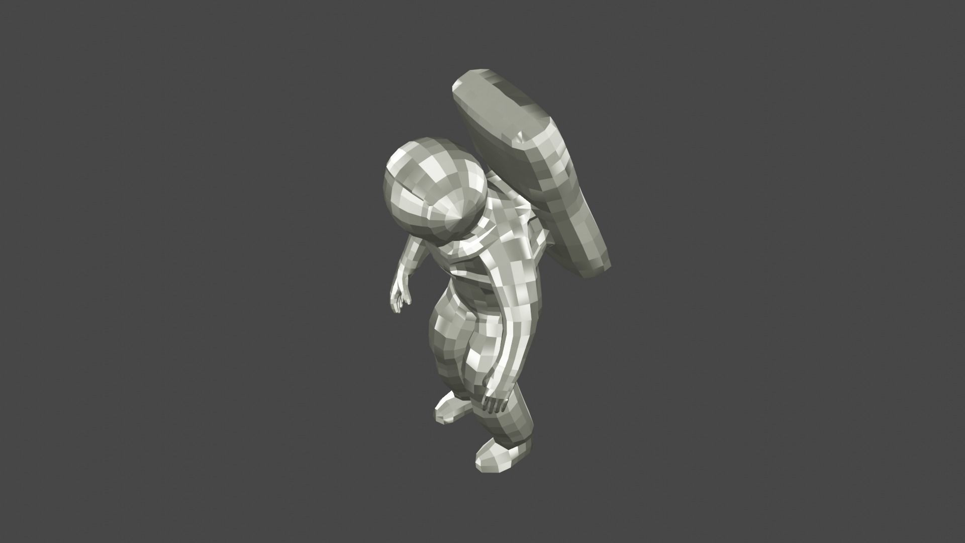 low poly astronaut in clear suit 3D print model_2