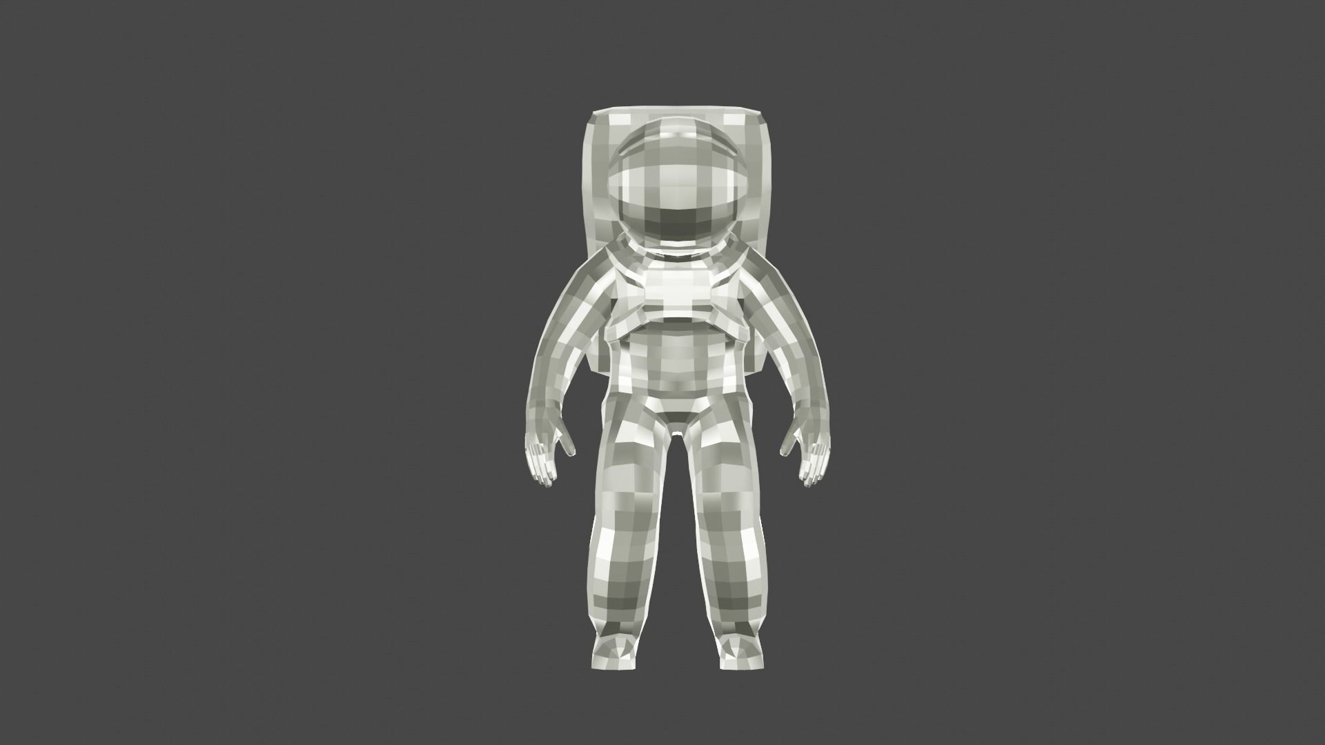 low poly astronaut in clear suit 3D print model_1